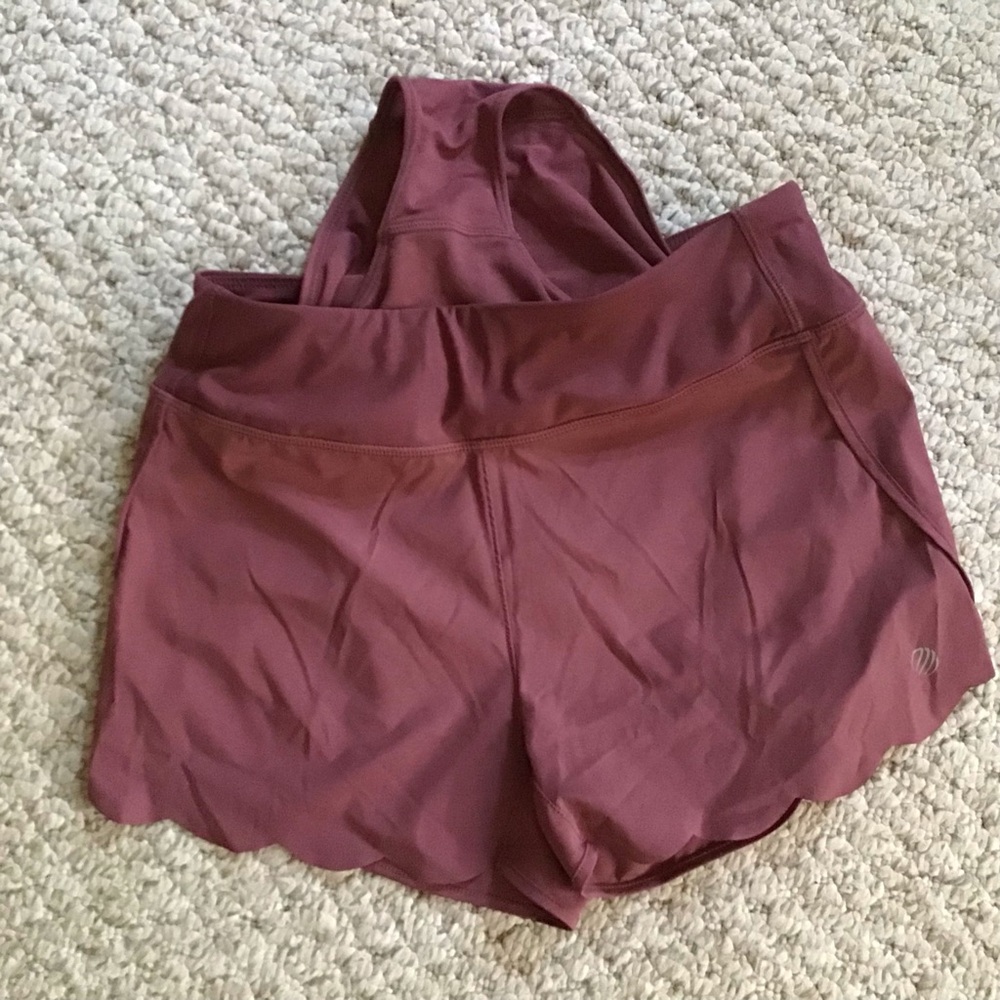 Activewear Set - Pink Patterned Leggings with Tank & Shorts - Picture 3 of 3